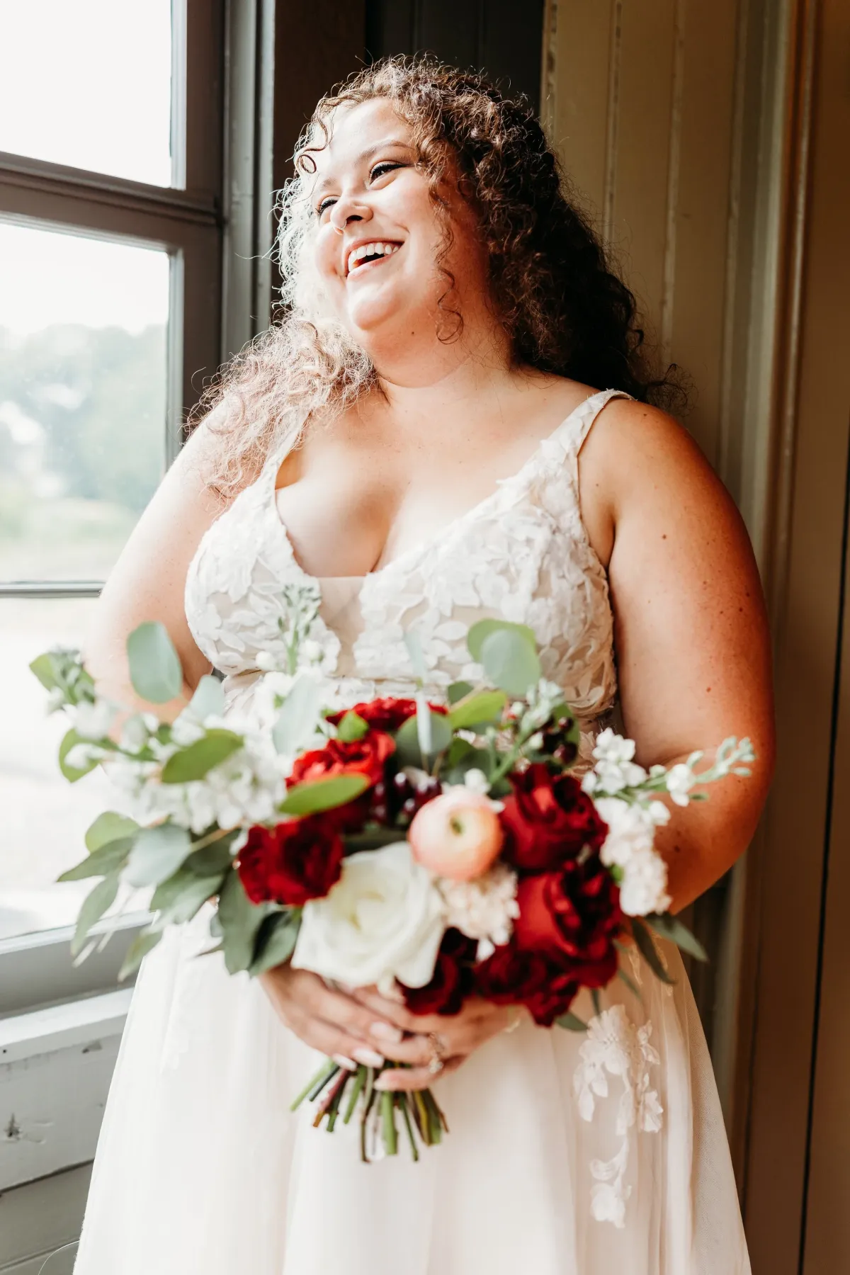 Carmine — Heather Florals arrangement at Silver Run Chapel