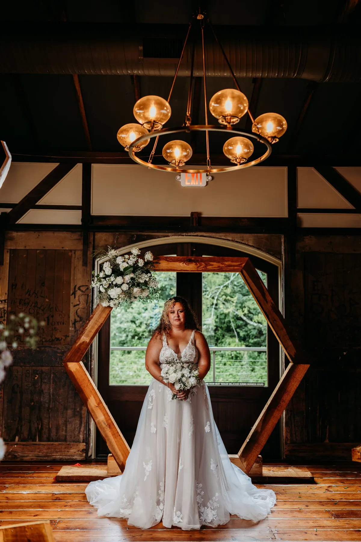Timeless White — Heather Florals arrangement at Silver Run Chapel